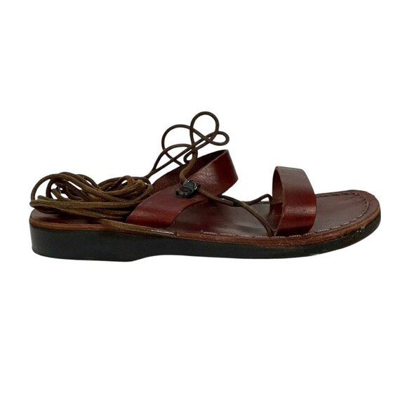 Eden Custom Handmade Brown Leather Lace-Up Gladiator Sandals Womens 37 / 6.5 US - Picture 14 of 14